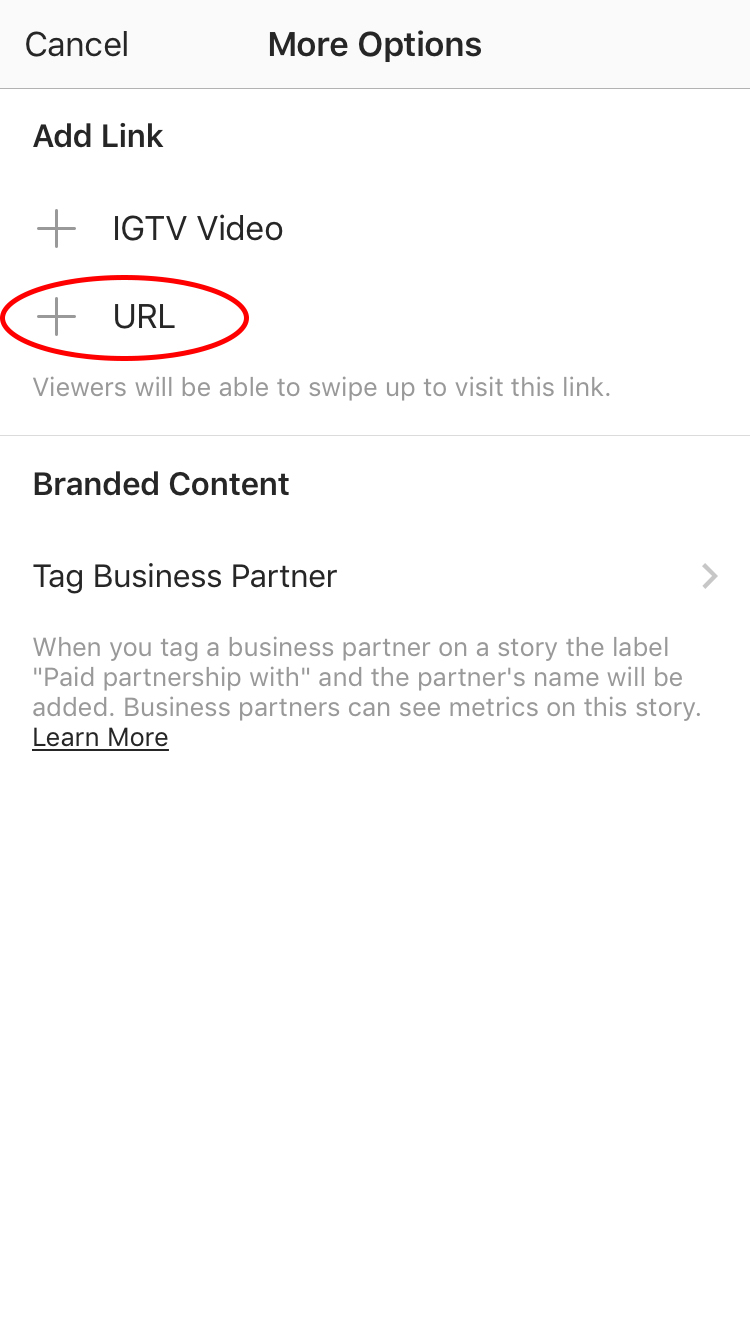 how to add link to instagram story - step 2