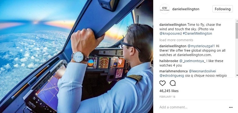 Daniel Wellington Instagram post