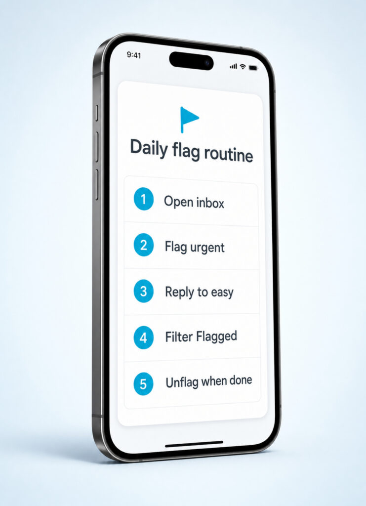 Method 1: From inside the chat Open Instagram and tap the paper plane icon to enter your DM inbox. Tap the conversation you want to mark to open it. Look at the top-right of the screen for a small label tag icon. Tap it. Select Flag from the menu that appears. Tap Save. The orange flag now sits in the corner of that chat in your inbox. Method 2: From the inbox list Open your DM inbox. Find the chat you want to mark and swipe left on it. Tap More on the action bar that slides out. Tap Flag and confirm. The orange triangle appears immediately.