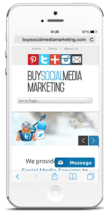 buysocialmediamarketing on phone buy twitter followers